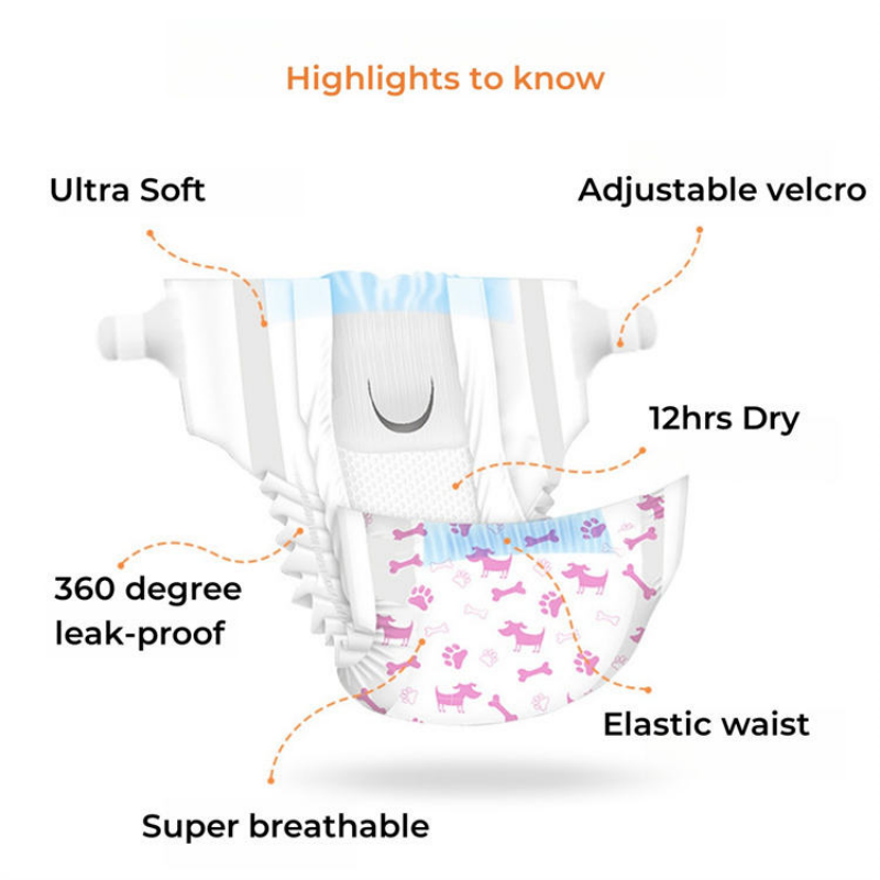 Super Absorbent & Instant-Dry Dog Diapers (XXS-XL Sizes) - 10-Piece Pack, Customized for Large Dogs (10-25kg)